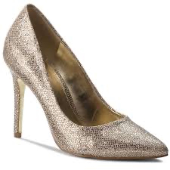 Michael Michael Kors Claire silver/gold high heel shoes size 7 1/2 - Picture 13 of 13